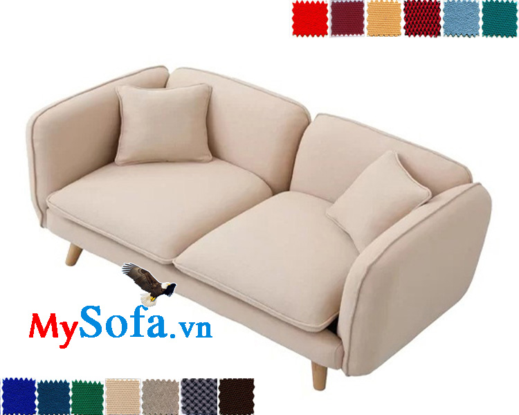 sofa văng thiết kế mới lạ mys 0619272 với lớp vải nỉ trắng sữa vô cùng tinh tế
