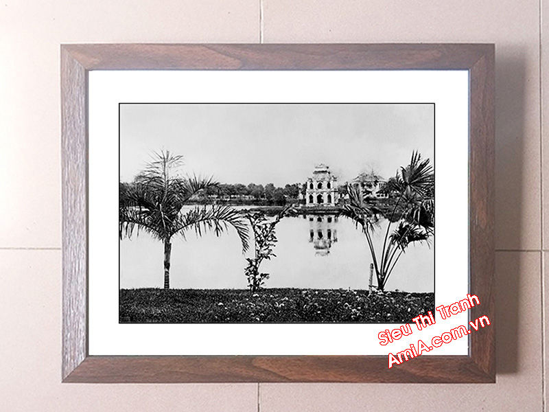 Tranh đẹp đen trắng hình ảnh Hồ Gươm ngày xưa