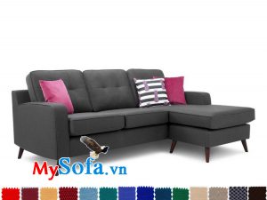 Sofa góc màu đen rút khuy bắt mắt