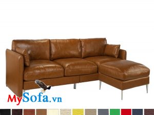 Mẫu ghế sofa da dạng góc đẹp cho phòng khách
