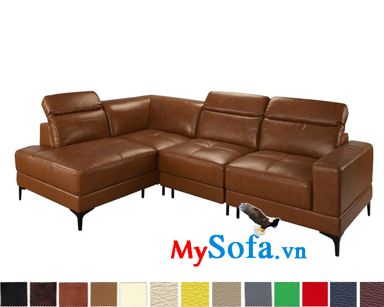 Mẫu ghế sofa da dạng góc cho phòng khách