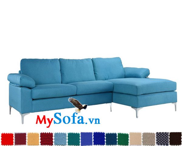 Ghế sofa góc chữ L màu xanh