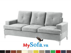 Ghế sofa văng nỉ màu ghi sáng đẹp