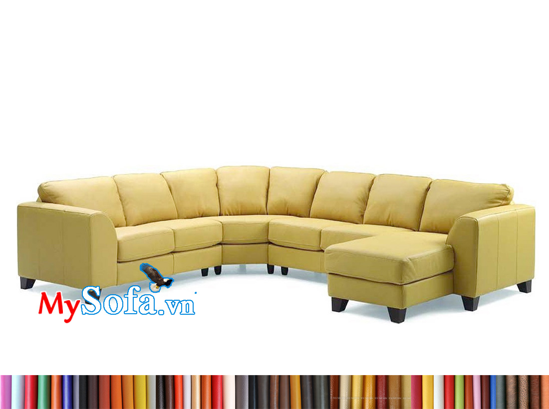Mẫu ghế sofa góc U màu vàng
