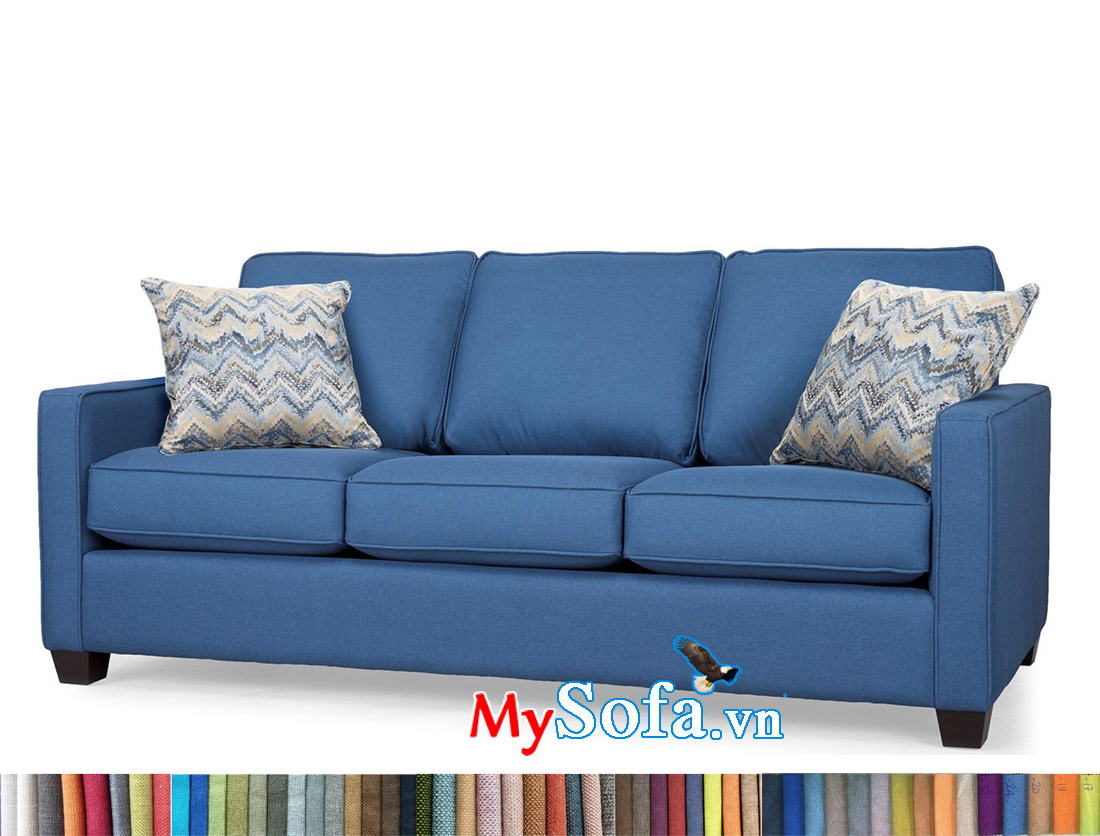 Ghế sofa văng nỉ màu xanh dương cho 3 người ngồi rộng rãi
