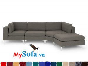 sofa góc nỉ màu xám lông chuột cực đẹp MyS-1910659