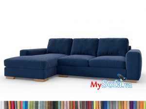 sofa góc chân gỗ thấp màu xanh Navy MyS-1911690