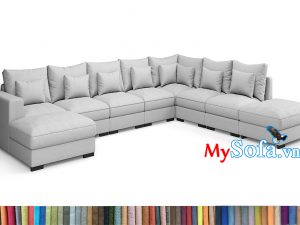 MyS-1912507 Mẫu sofa nỉ góc cho phòng khách rộng
