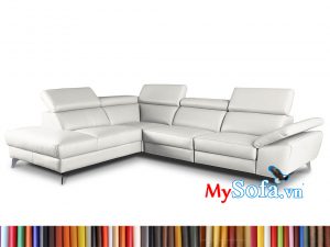 MyS-1912529 sofa da màu trắng dạng góc hiện đại