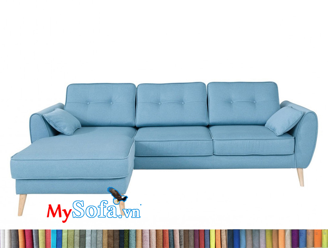 Sofa góc MyS-1912540 bọc nỉ xanh trẻ trung