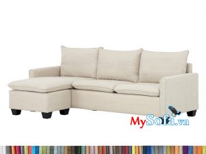 Ghế sofa góc nỉ màu trắng sữa trẻ trung MyS-1912560
