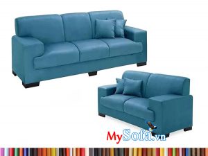 bộ sofa da phòng khách màu xanh MyS-1912340