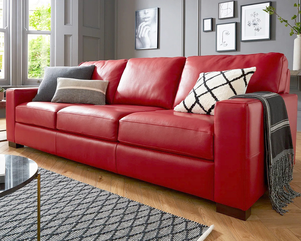 Mẫu ghế sofa văng dài màu đỏ