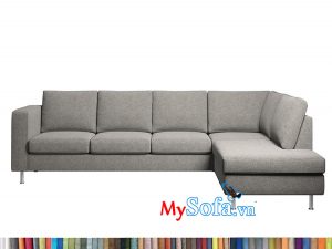 ghế sofa góc chữ L MyS-1912428 màu xám lông chuột đẹp mắt