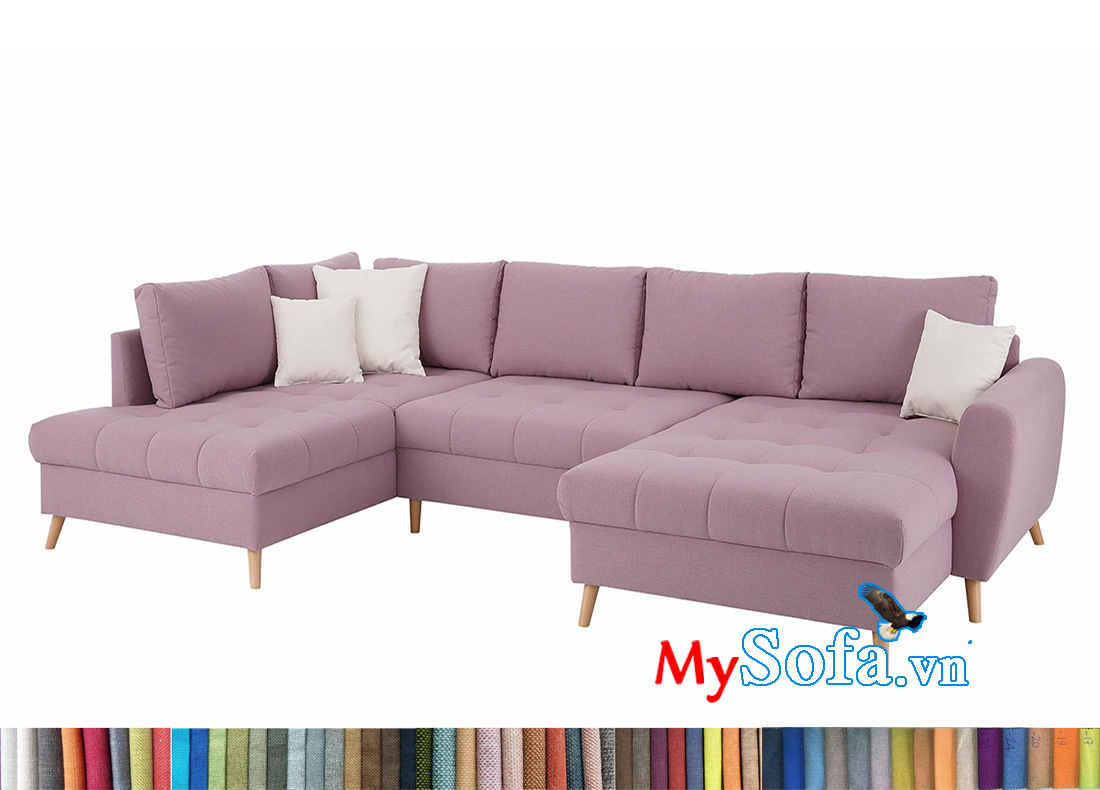 Ghế sofa phòng khách rộng màu tím