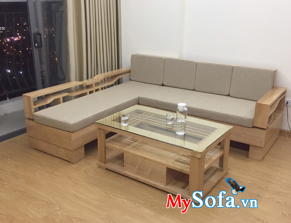Sofa gỗ tự nhiên kê phòng nhỏ