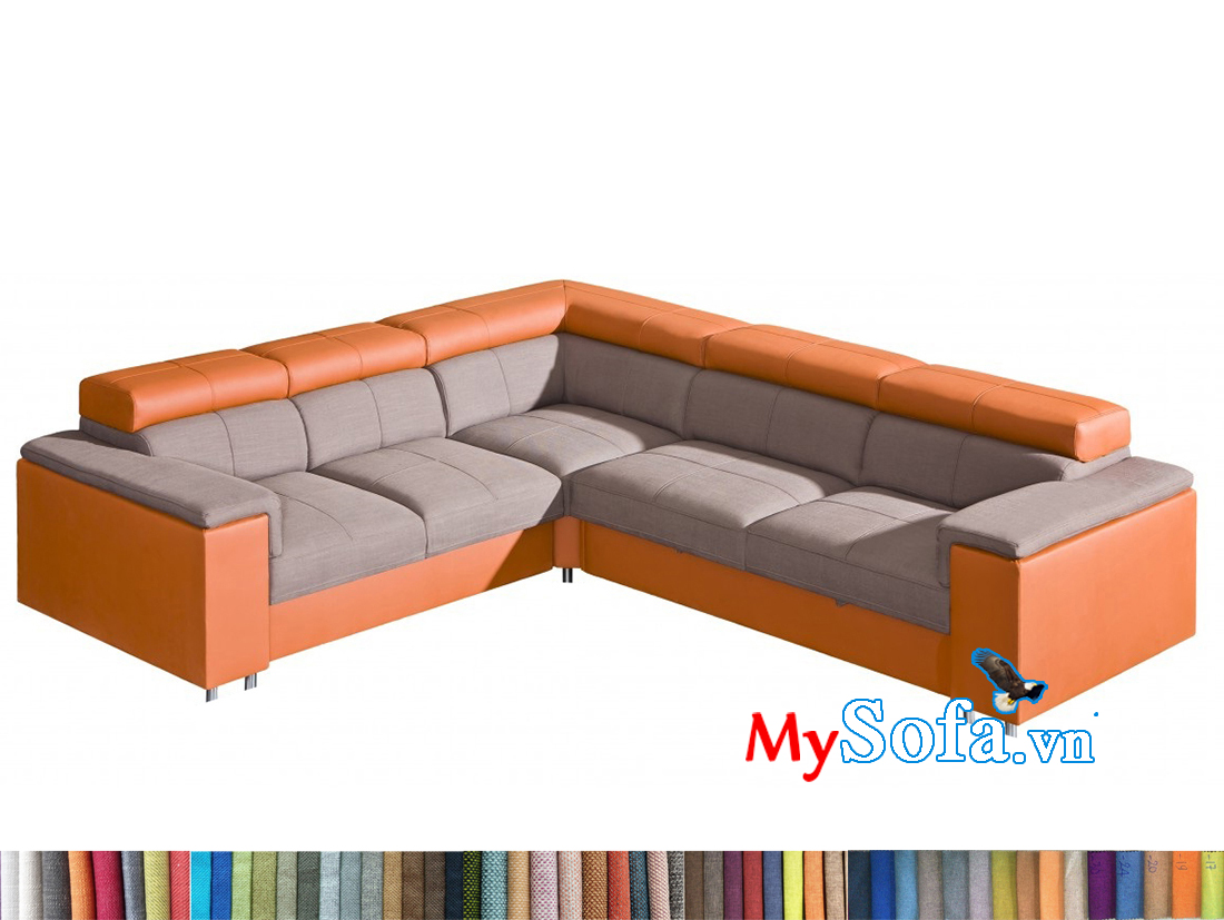 Ghế sofa nỉ đẹp phối màu cam