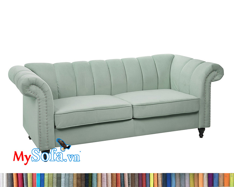 sofa tân cổ điển đẹp MyS-1912497 màu xanh ngọc sang trọng