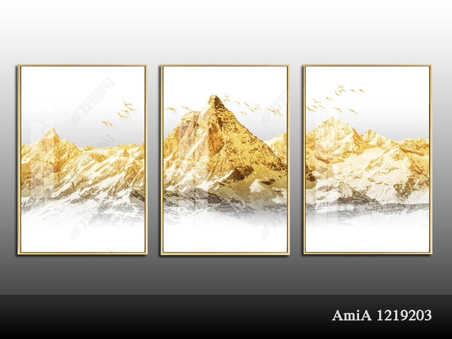 Tranh treo tường canvas hình núi vàng đẹp