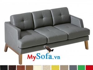 MyS-20011012 Ghế sofa văng da có chân ghế gỗ trẻ trung