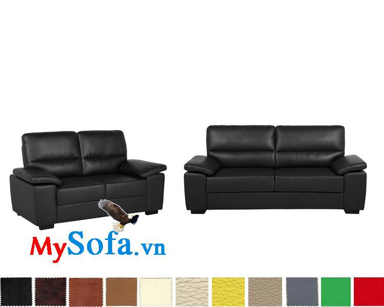 Ghế sofa văng da màu đen cho phòng khách dài, hẹp, nhà ống mã 80