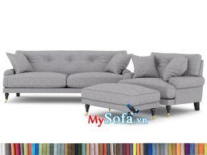 MyS-2001629 Bộ sofa nỉ kê phòng khách nhã nhặn