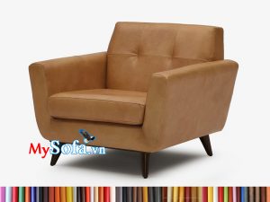 MyS-2001667 Ghế sofa đơn bọc da màu nâu