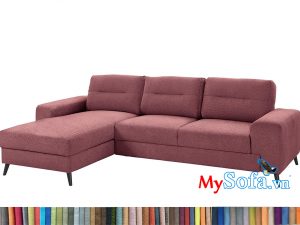 MyS-2001982 sofa góc bọc nỉ màu đỏ đun cực sang