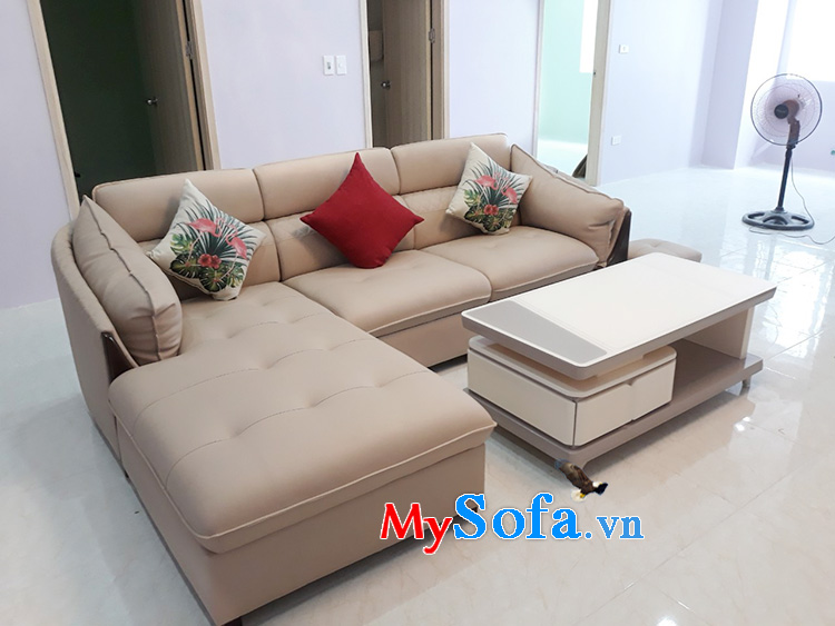 Hình ảnh Ghế sofa và bàn trà đẹp hiện đại bài trí cân xứng nhau cho phòng khách