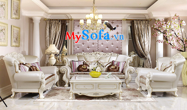 Hình ảnh Sofa cổ điển cho nhà biệt thự kê phòng khách