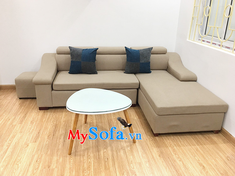 Hình ảnh Mẫu ghế sofa da đẹp hình chữ L cho phòng khách nhà chung cư
