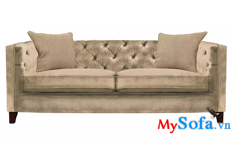 Hình ảnh Ghế sofa tân cổ điển đẹp dạng văng 2 chỗ thiết kế rút khuy