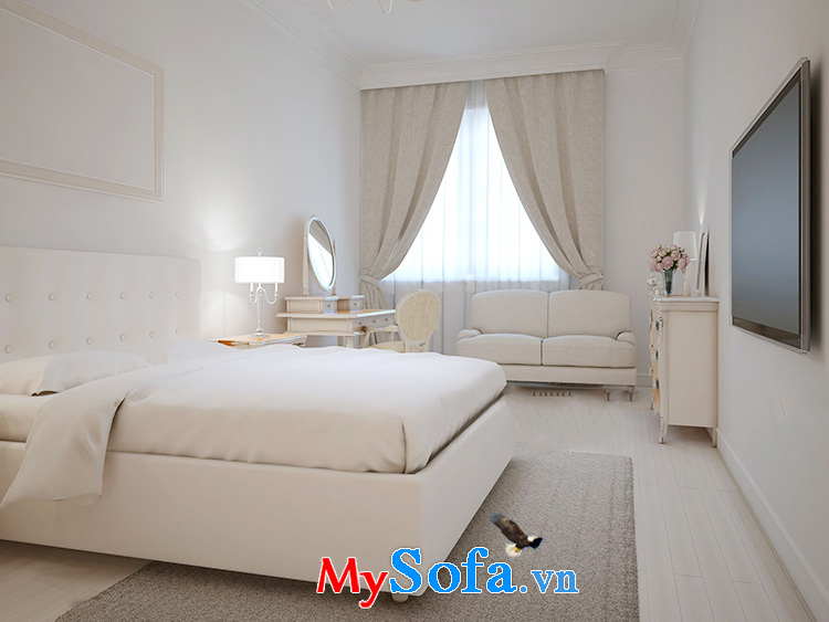 hinh anh ghe sofa vang tan co dien cho phong ngu dep